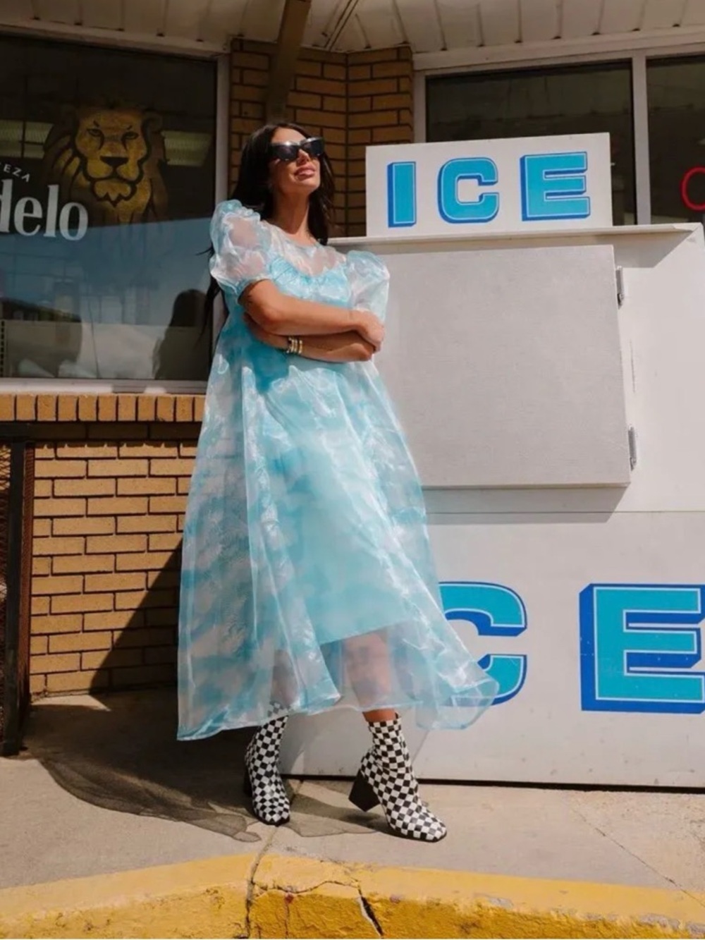 Dressed in Lala -NWT: Star Energy Organza Dress in Cloud Nine- Large